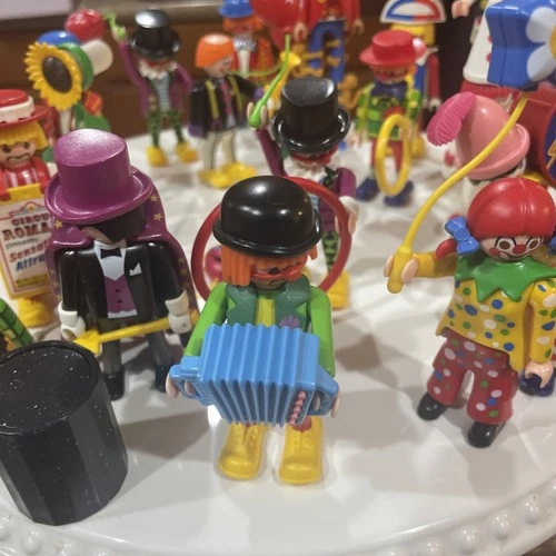 Playmobil Vintage Clown Circus Lot Figure Figures 19 Total With Accessories Rare