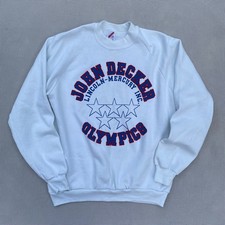 Jerzees Sweatshirt Mens Large White Vintage Lincoln Mercury Olympics Made In USA