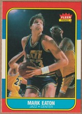 MARK EATON 1986-87 FLEER BASKETBALL RC ROOKIE # 28