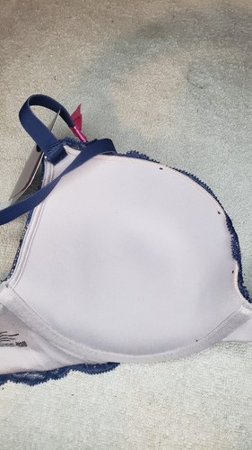 MAIDENFORM 36B 09443 Navy Embellished Lacey Demi Plunge Sexy Push-Up Bra NEW - Picture 9 of 12