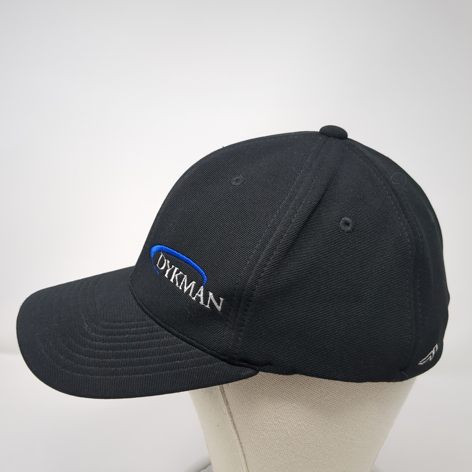 Dykman Fitted Baseball Hat Solid Black 8 Embroide… - image 3