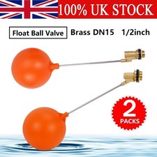 2x Generic Water Tank Float Valve Cock Plastic Brass Float Ball Valve Ball Cock