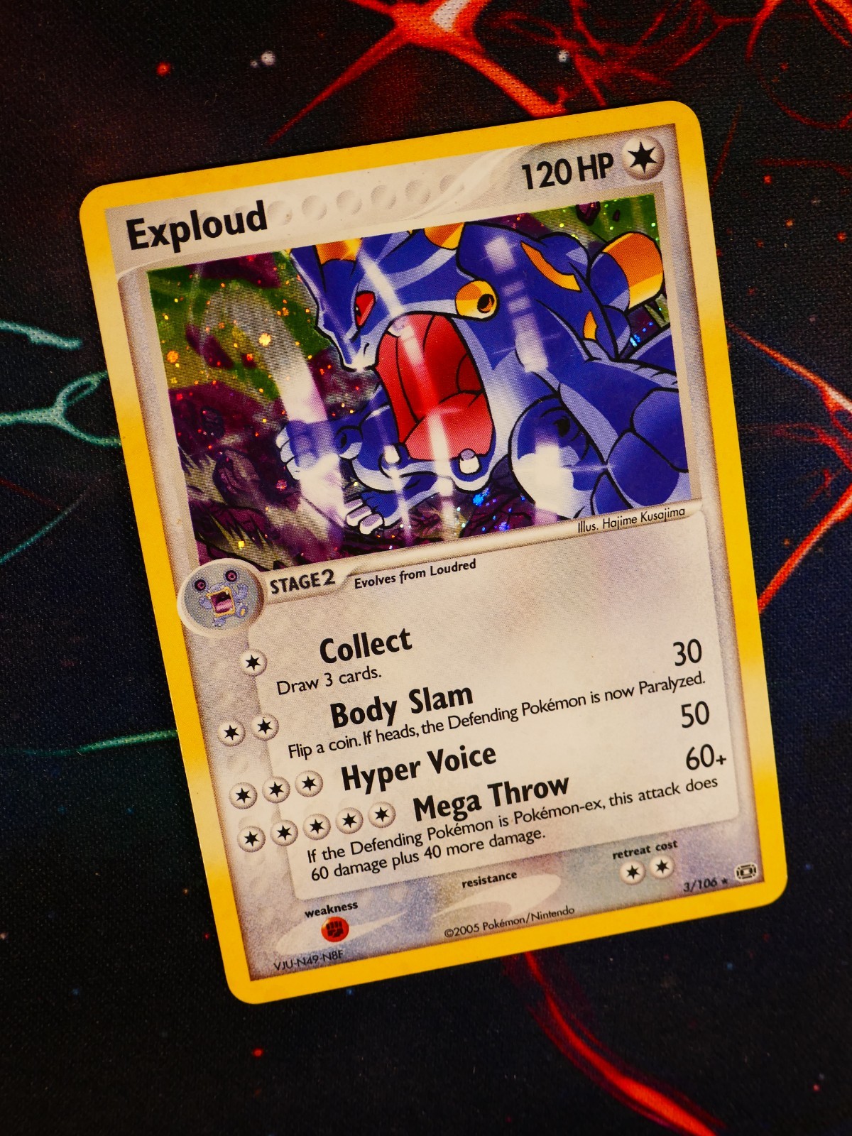 MP/HP Pokemon EXPLOUD Card EX EMERALD Set #3/106 Holo Foil Rare#2