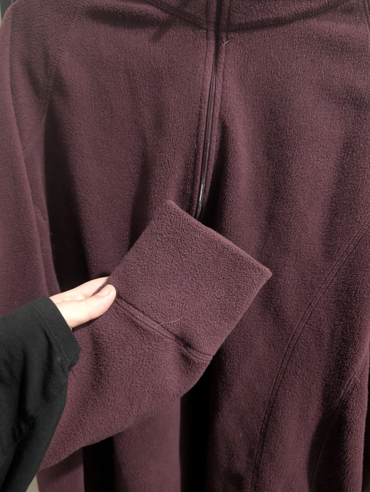 Tek Gear Sweatshirt Womens Sz 3X Fleece Maroon Long Sleeve Pull Over 1/4 Zip  - Image 2 of 4