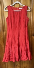Calvin Klein Womens Dress Sleeveless Red Gored Fully Lined Back Zip Size 4