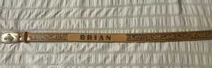 Nocona Tooled Leather Belt Brown Horse Buckle Name Brian- Size 24