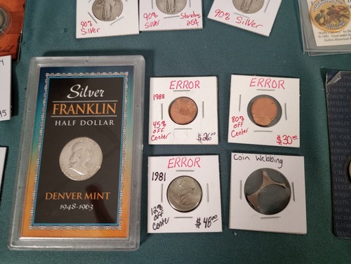Huge Coin & Currency Lot .Gold, Silver,Barber, Errors,Wheat,OBW Rolls, Franklin - Picture 10 of 24