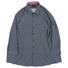 Shaquille O'Neal XLG Big Fit Mens Navy White Floral Shirt 4XL 20,34/35 