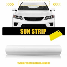60"x8" Windshield Banner Sun Film Strip Visor Premium Vinyl Decal Matte White