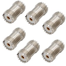 exgoofit SO239 Barrel Connector, 6-Pack PL259 Coupler UHF 6-pack, Silver