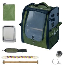 Birds Day Bird Carrier Backpack-Parrot Travel Cage with 2PCS Perch and Food Bowl
