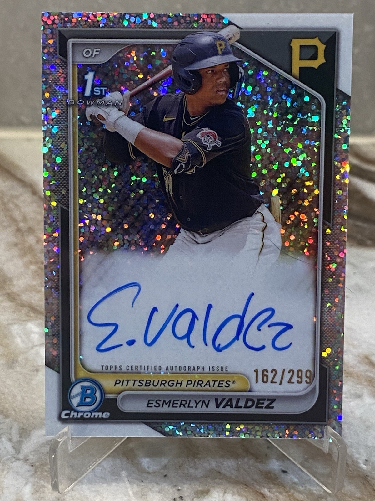 2024 (1ST) Bowman Chrome ESMERLYN VALDEZ Auto SPECKLE REFRACTOR Rookie /299