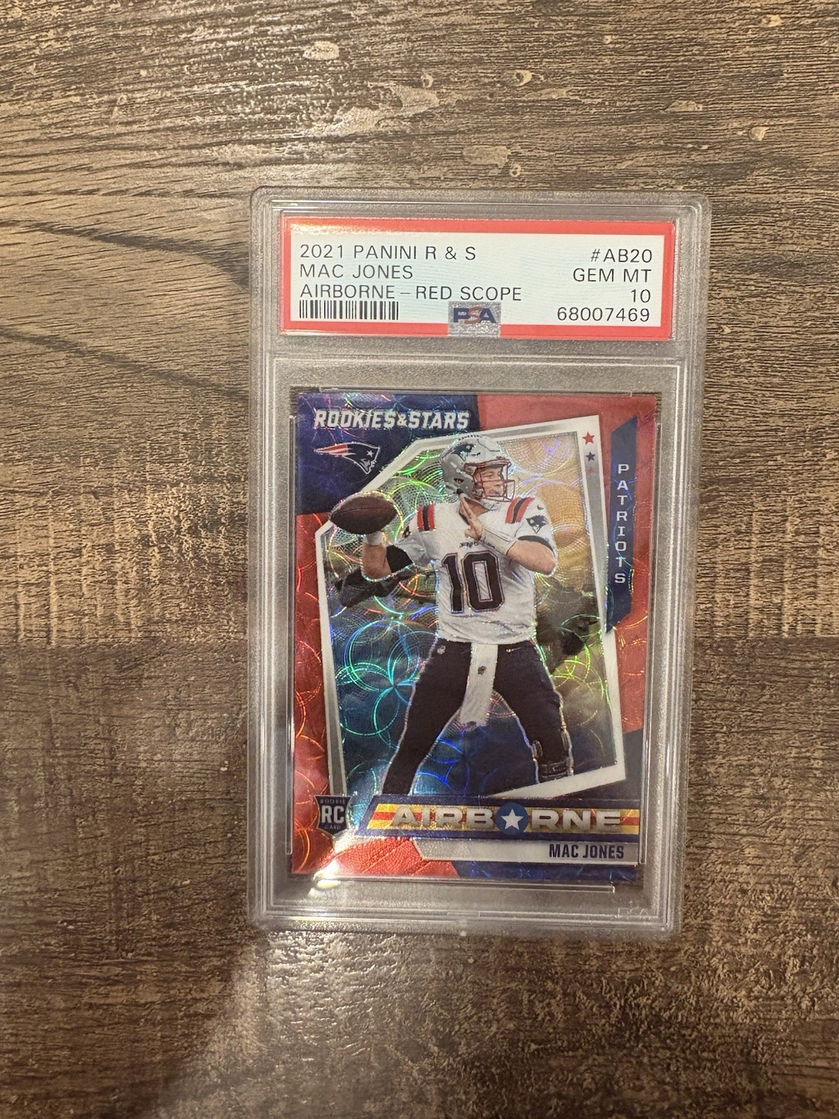 Mac Jones Panini Rookies & Stars Airborne #AB20 Red Scope