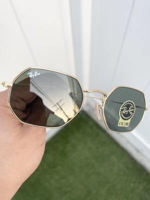 New Ray Ban Octagon Octagonal RB3556 3556 Gold G15 Lens Size 53/21