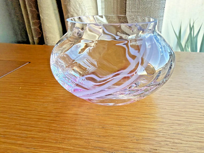 Caithness Pink Swirl Kristallschale max. 14 cm B x 10 cm H