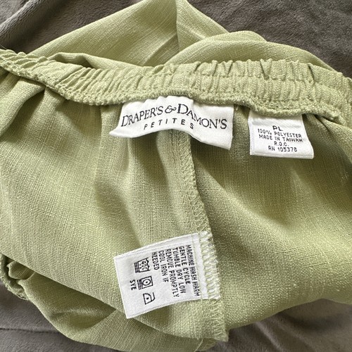 Drapers & Damons Pant Set 3 Piece Womens Petite Large Green Woven Spring Brunch - Picture 15 of 20