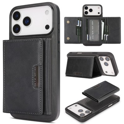 For iPhone 17 Pro Max/17 Air/17 Pro Magnetic Detachable Wallet Flip Leather Case