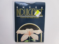 Vintage Black Sheer Indulgence Touch of Silk Control Top Pantyhose Size 2 1989