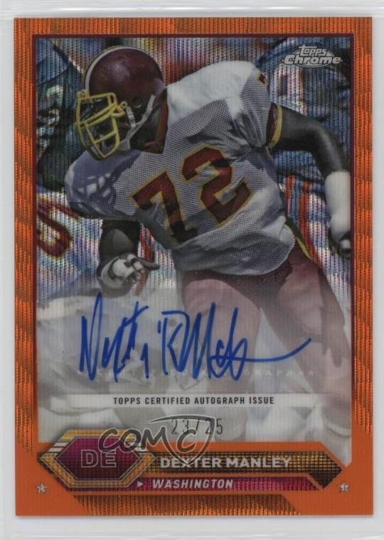 2023 Composite Topps Chrome Orange Wave Refractor /25 Dexter Manley Auto 1lw7