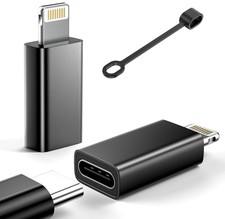 MFi Certified USB C to Lightning Adapter 2-Pack, 27W Fast 2 Pack, Black