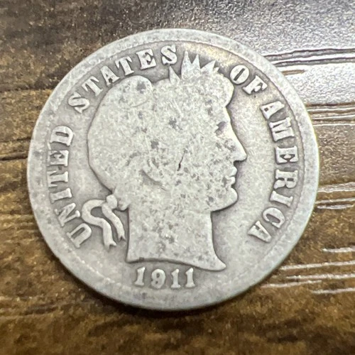 1911 BARBER DIME - Actual Coin Good Readable Date & Mint