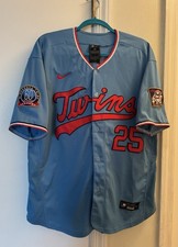 Authentic Minnesota Twins BUXTON FLEX BASE Alternate Light Blue Jersey 40 Medium