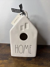 Rae Dunn HOME Bird House White Artisan Collection by Magenta 9" Tall W/ Ribbon