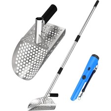 Long Handle Metal Sand Scoop with Pinpointer Stainless Steel Beach Detecting