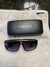 Versace Sunglasses. Black W/gold Trim. With Case