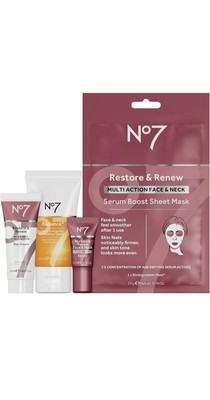 No7 Restore & Renee Skincare Kit Face & Neck Day Cream Serum Mask Cleaner 1/26 