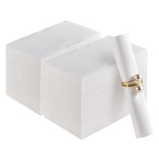 200 Paper Napkins Disposable Guest Towels, 3-ply White Dinner Napkins