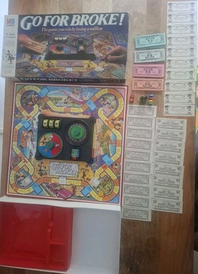 Go For Broke Brettspiel 1985 von MB Spiele 100% vollständig 