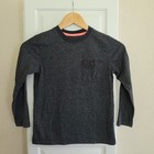 Gap Kinder Jungen schwarz Langarm Tasche T-Shirt Größe Small 6-7