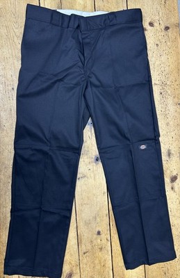 Dickies Men's Loose Fit Double Knee Work Pants - Black, 38
