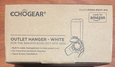  NEW  Made For Amazon ECHOGEAR Echo Dot Outlet Hanger (4th Gen) (EGMA-EDG1-W2)