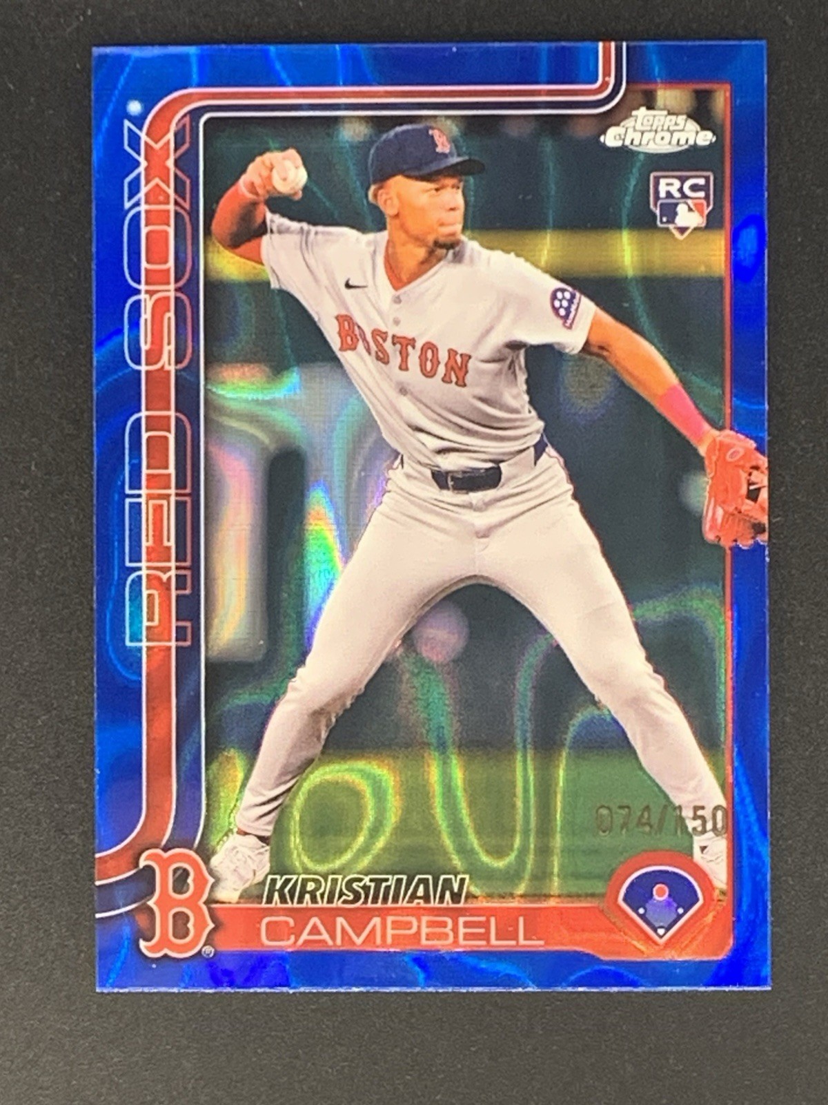 2025 Topps Chrome Kristian Campbell #171 Blue RayWave Refractor /150 Rookie RC