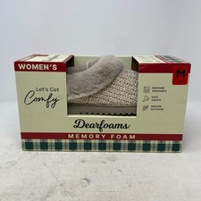 Dearfoams Women  s Knit Memory Foam Slippers Oatmeal Heather M 7-8