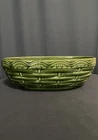 Vintage Haeger USA Pottery Basket Weave 171 Planter Bowl Ceramic Green