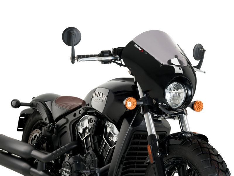 Puig Gloss Blk Housing Lgt Smoke Dark Night Screen For Indian Scout Bobber 18-25