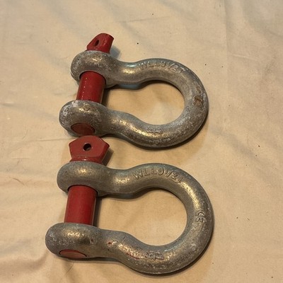Lot Of 2 New WLL 9-1/2T SHACKLE CLEVIS 9-1/2 TON 1-1/8 SCREW PIN NOS