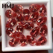 Lab Grown Padparadscha Sapphire Gemstone Brilliant Oval Pear for Rings Pendant