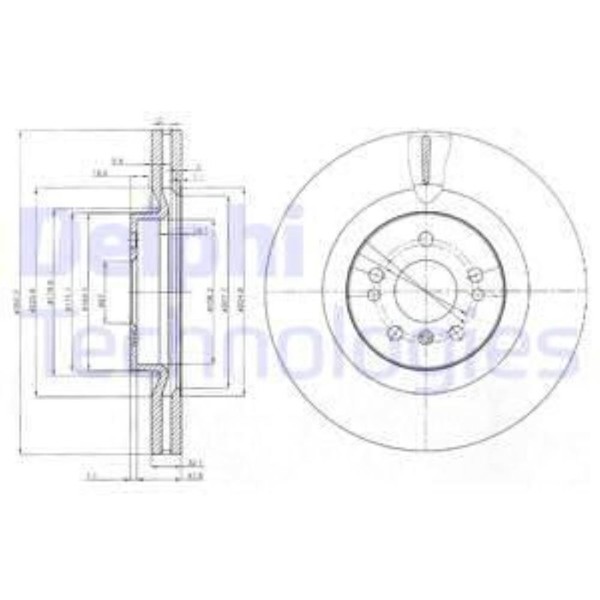 Delphi 2X Bremsscheibe Vorne Ø350 Mm FüR Mercedes-Benz M-Klasse W164 ML 320 CDI-image