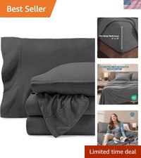 Elegant Queen Fleece Sheet Set - 4-Piece Soft Touch, No-Pilling, -Round Use