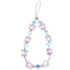 Elegant Beaded Phone Charms Strap Ribbon Bow Irridescent Iridescent Butterfly