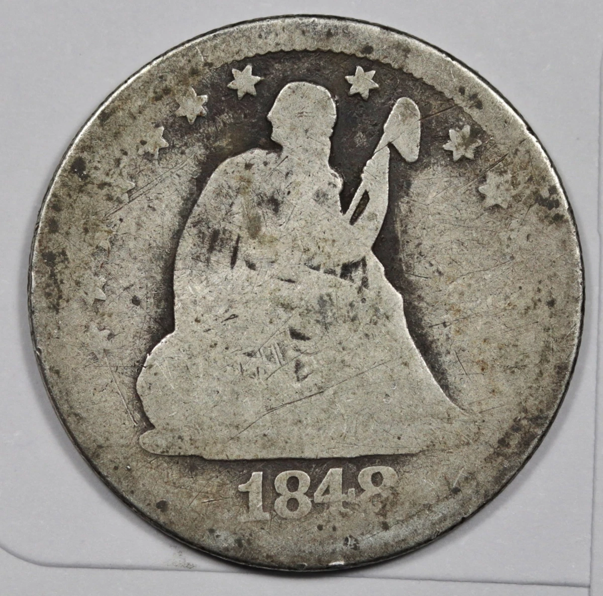 8❃リバティ 1848 Seated Liberty Quarter. Circulated. 209431 | eBay