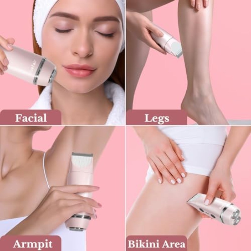 2 in 1 Electric Razors for Women Electric Shaver, Bluefair Bikini Trimmer for Wo