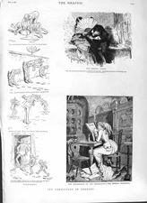 Old Antique Print 1882 Art Caricature Germany Renaissance Housewife Mamma 19th