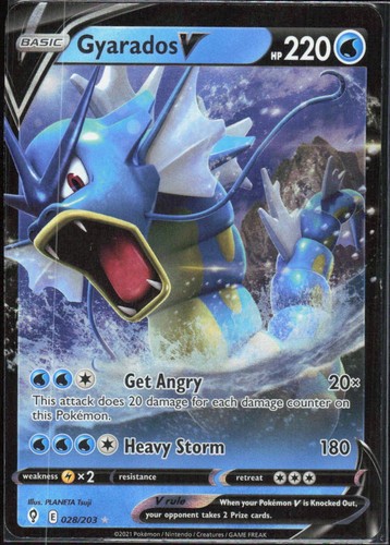Gyarados V 028/203 Holofoil Ultra Rare SWSH07: Evolving Skies NM Pokemon