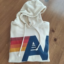 Aviator Nation Classic Logo Pullover Hoodie Cream White Women s Size S