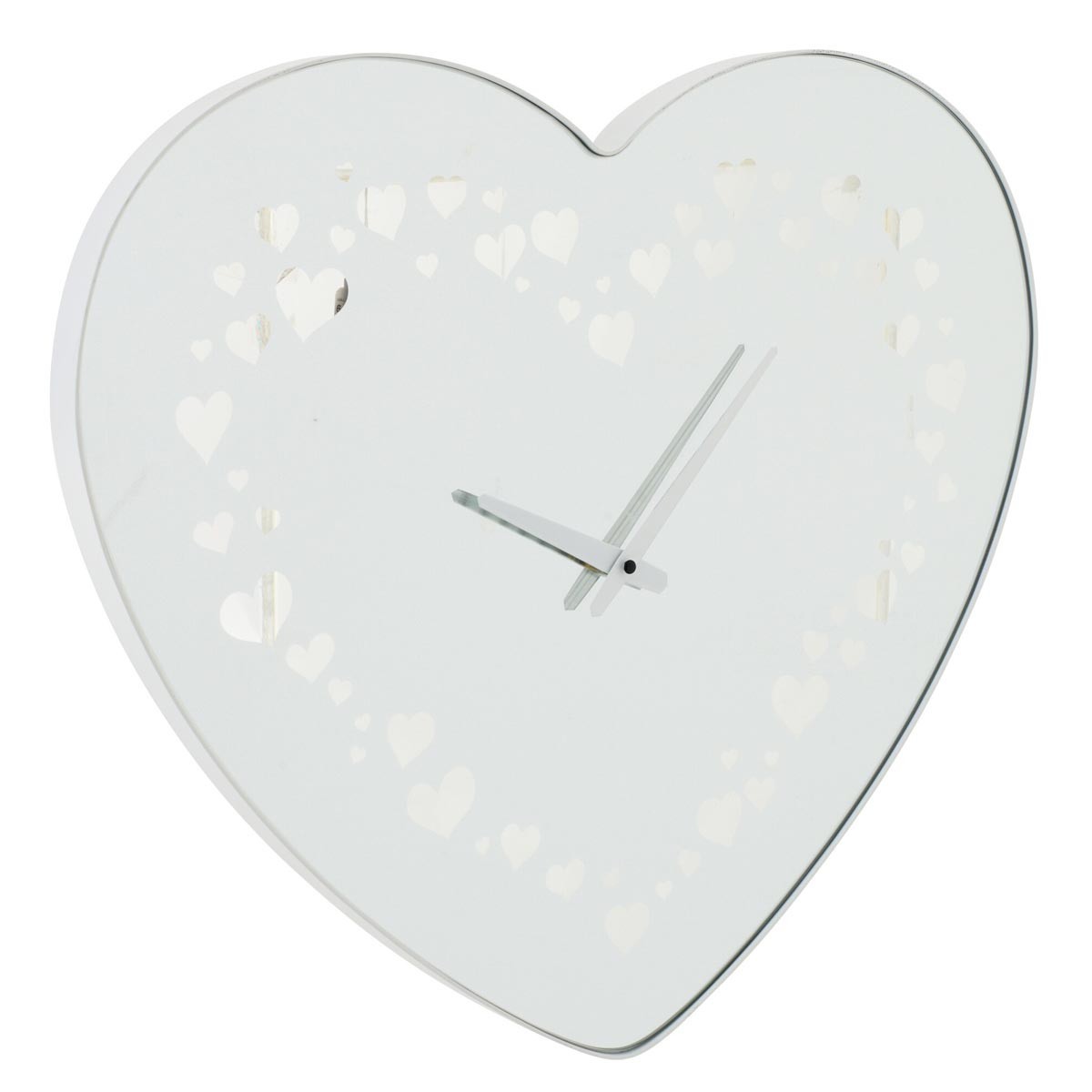 Horloge murale en verre silencieuse Cœur 60cm pour grand mur de chambre